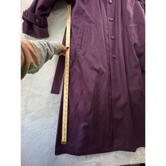 Limited Edition London Fog 16R Purple Trench Coat Raincoat Removable Wool Lining - Picture 8 of 9
